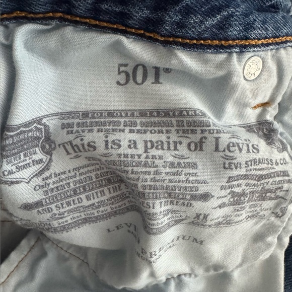 Levi’s Premium 501® ORIGINAL FIT High Rise Straight Leg 💯% cotton Denim W24XL32 - Picture 10 of 16